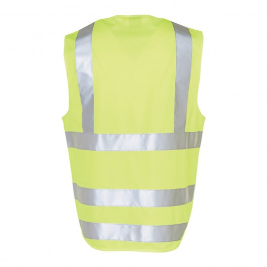 Hi Vis Safety Vests With ID Pocket yellow Back
